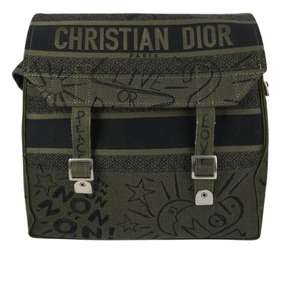 Diorcamp Messenger, &pound;950, Handbags, Green, Canvas, Front view